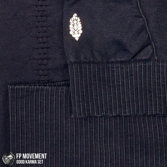 FP MOVEMENT GOOD KARMA SET: SQUARE NECK BRA + HIGH-RISE LEGGINGS IN WASHED BLACK - Picture 12 of 16